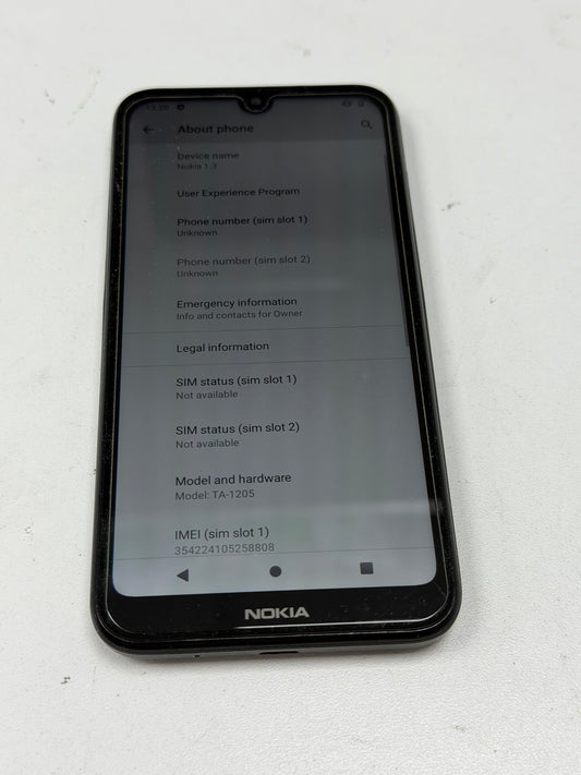 Nokia 1.3 TA-1205 Dual Sim 16GB Black, Unlocked - Smartphone