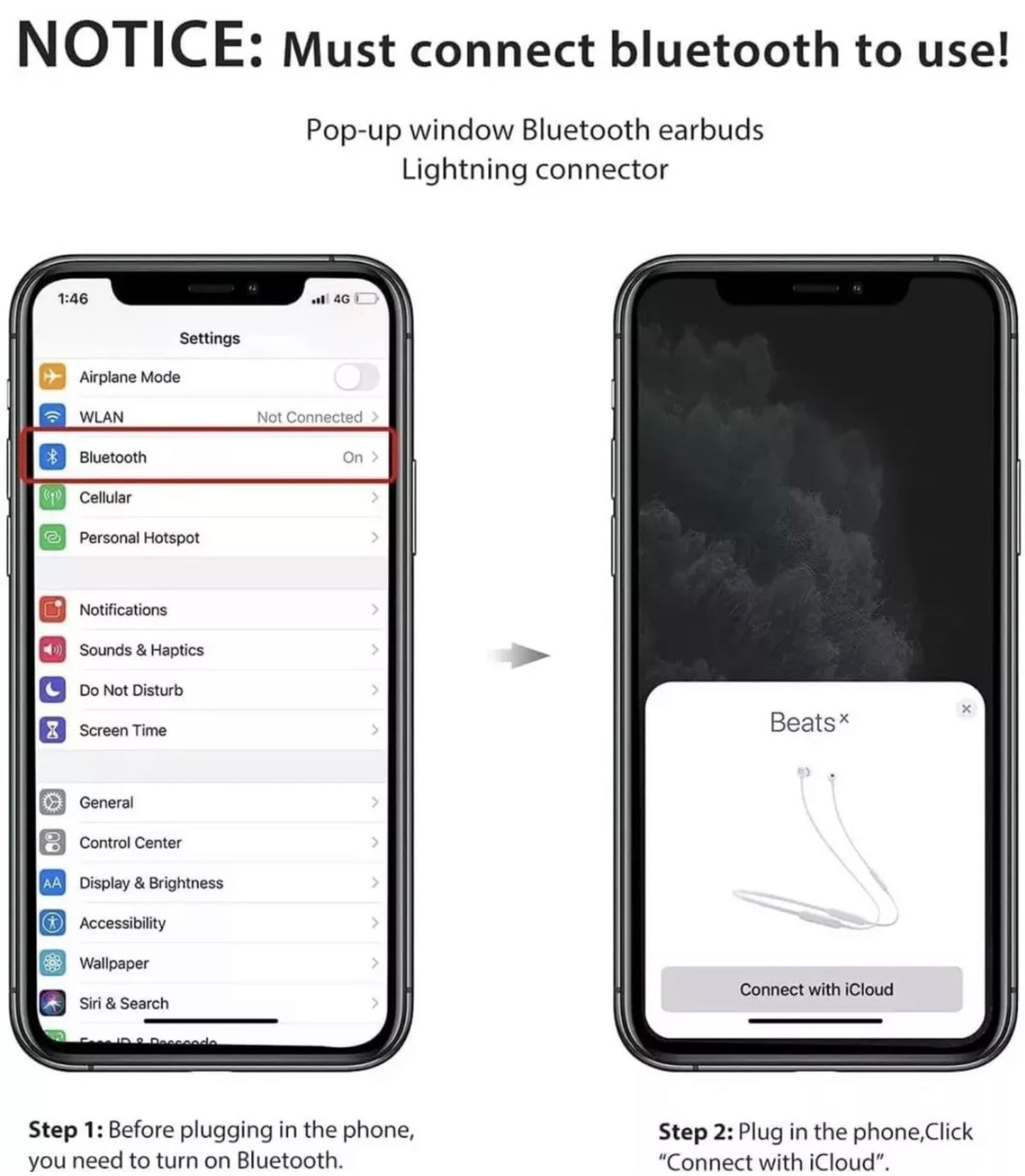 Wired Earphones Headphones Bluetooth For iPhone 14 Pro Max 13 12 11 Pro X XR 8 7