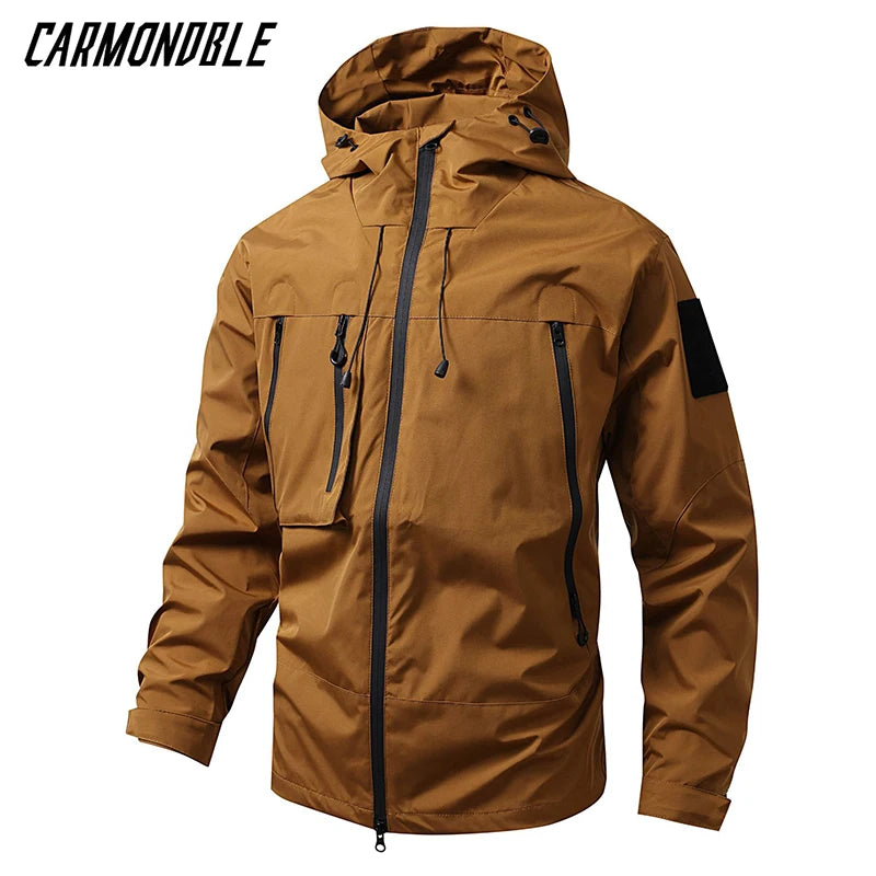 CARMODNLE Fishing Hiking Jacket Men's Autumn Outdoor Sports Coats Mountain Trekking Windbreaker Travel Waterproof Raincoat