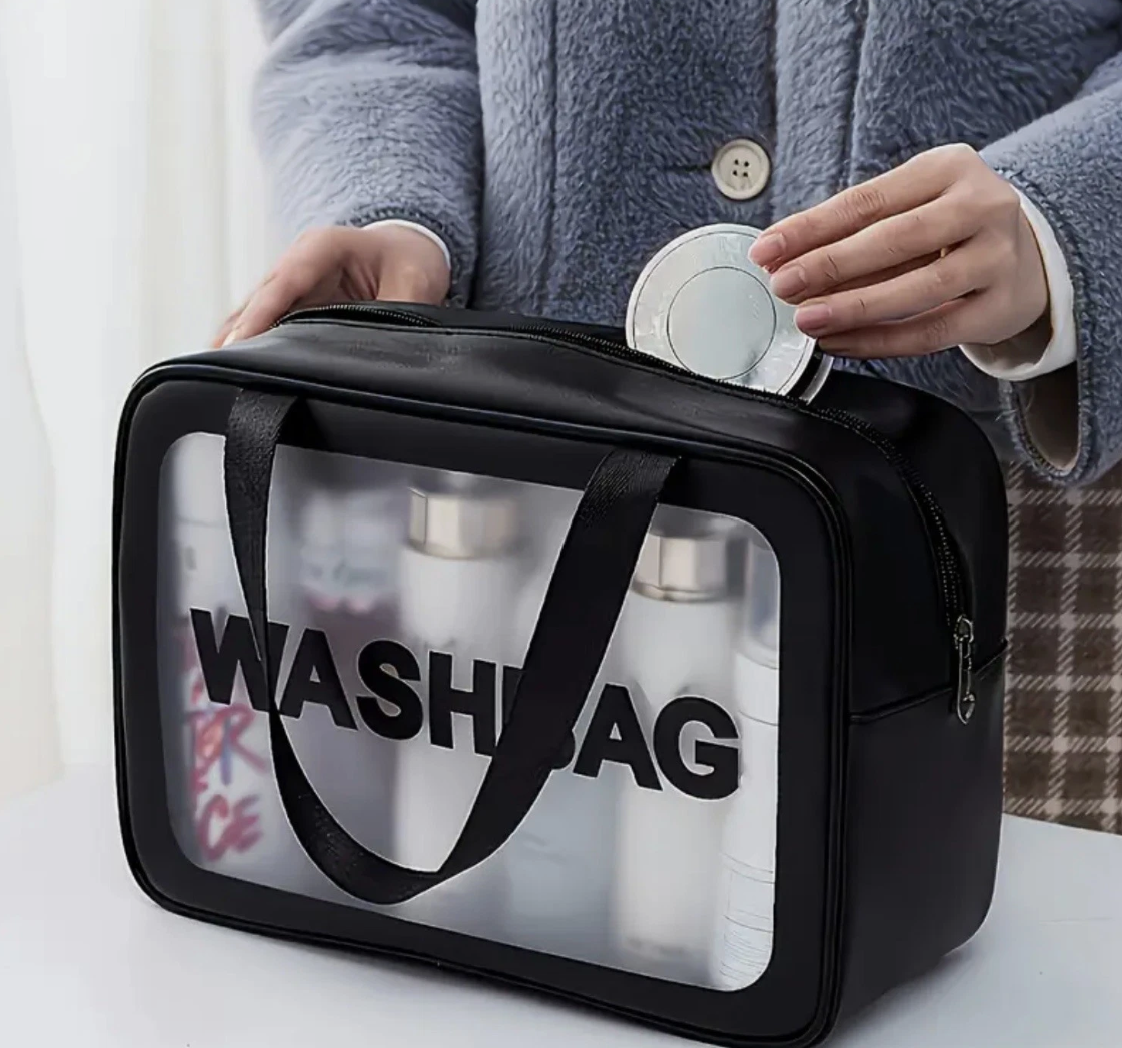 Toiletry Bag Portable Travel Wash Bag, PVC Waterproof Large Capacity Wash Bag