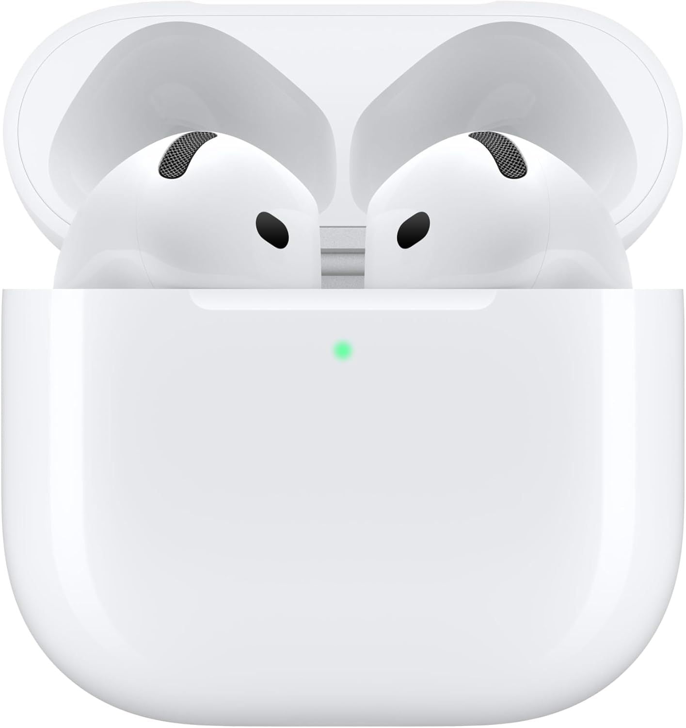 Apple AirPods 4 Wireless Earbuds, Bluetooth Headphones, Personalised Spatial Audio, Sweat and Water Resistant, USB-C Charging Case, H2 Chip, Up to 24 Hours of Battery Life, Effortless Setup for iPhone