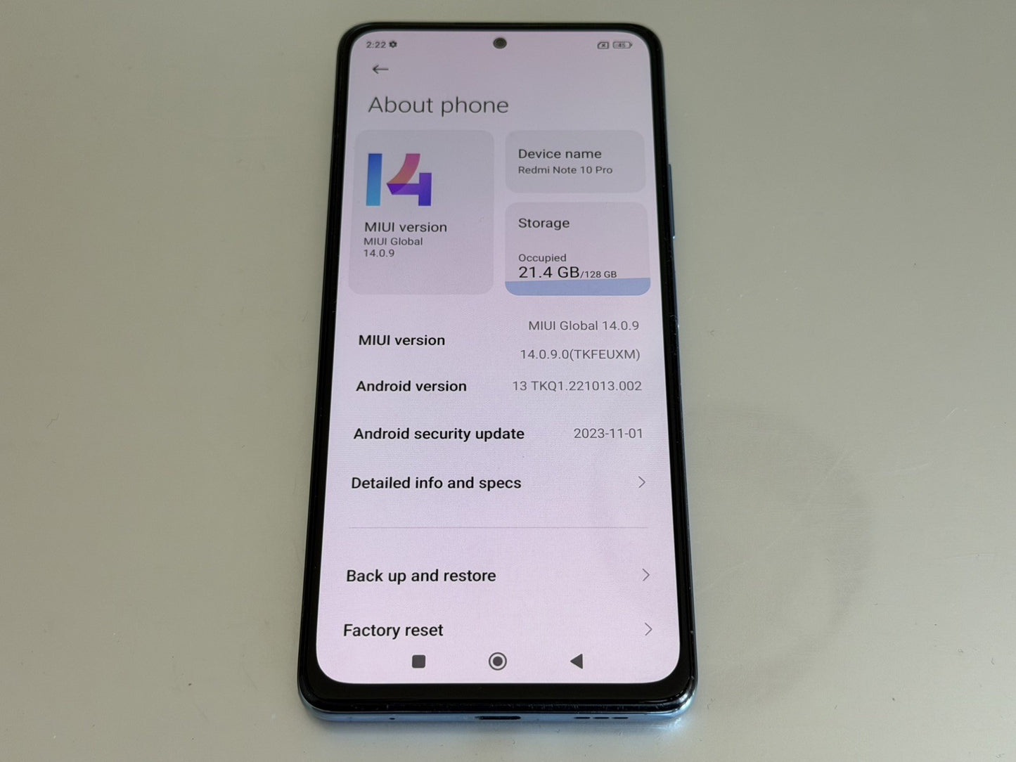 Xiaomi Redmi Note 10 Pro 128GB Glacier Blue Unlocked - New Battery 🔋 