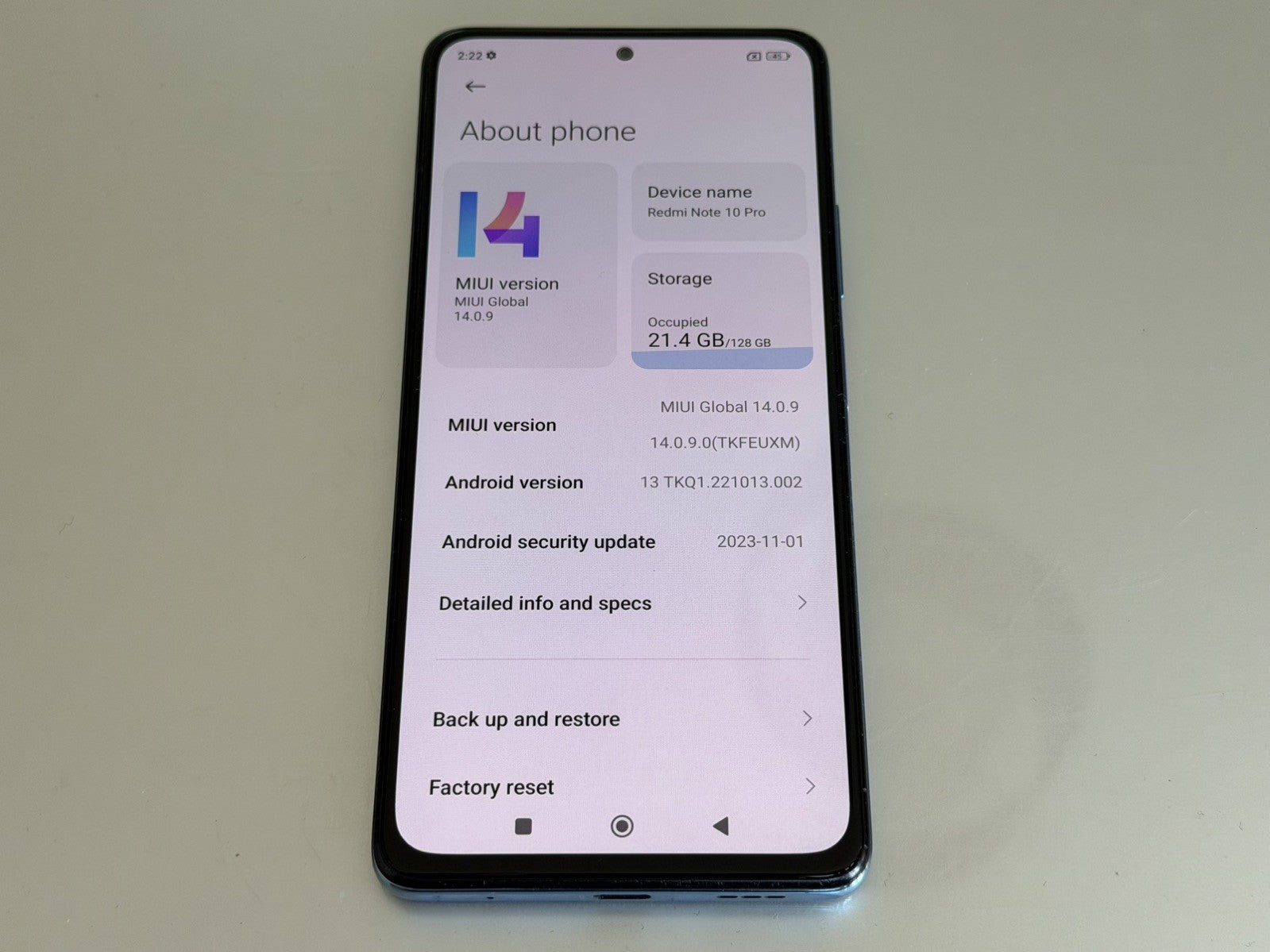 Xiaomi Redmi Note 10 Pro 128GB Glacier Blue Unlocked - New Battery 🔋 