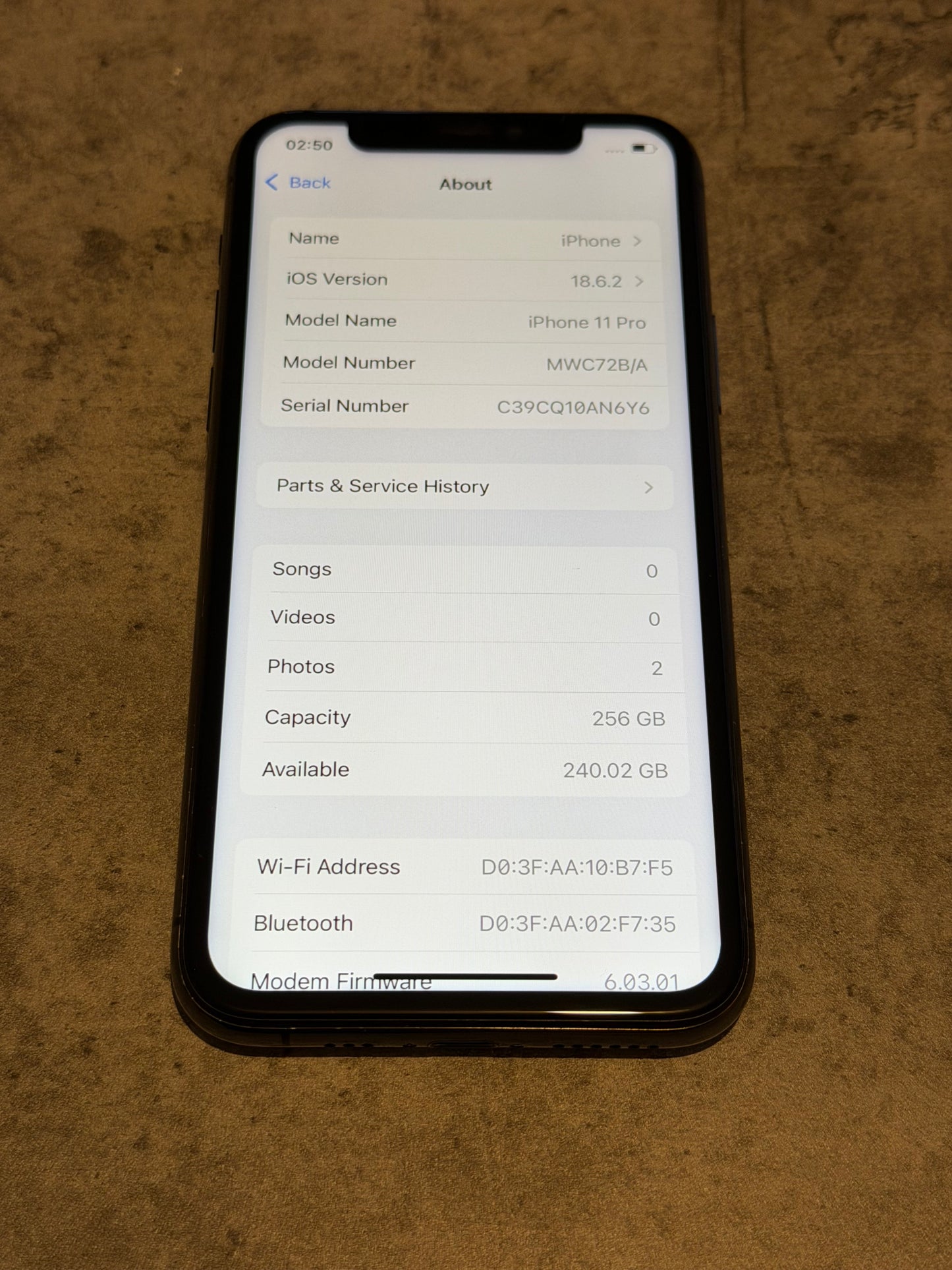 iPhone 11 Pro 256gb S/G Unlocked - No Face ID
