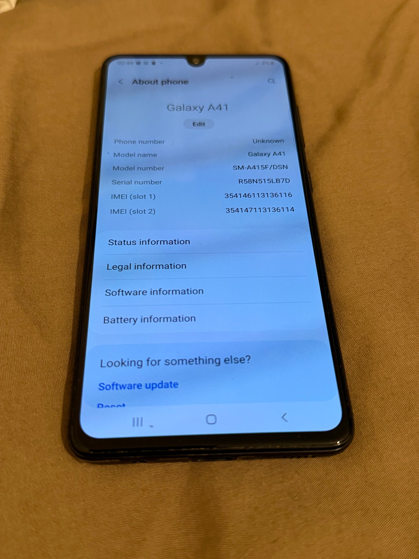 Samsung Galaxy A41 SM-A415F 64GB Unlocked Dual Sim Black