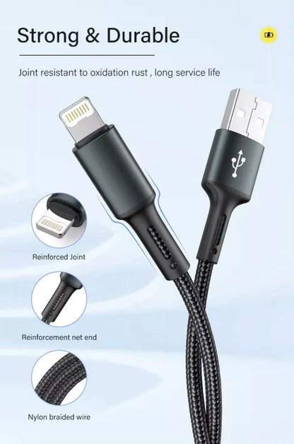 For iPhone cable charger fast charge Braided Long USB lead For 14 13 12 11