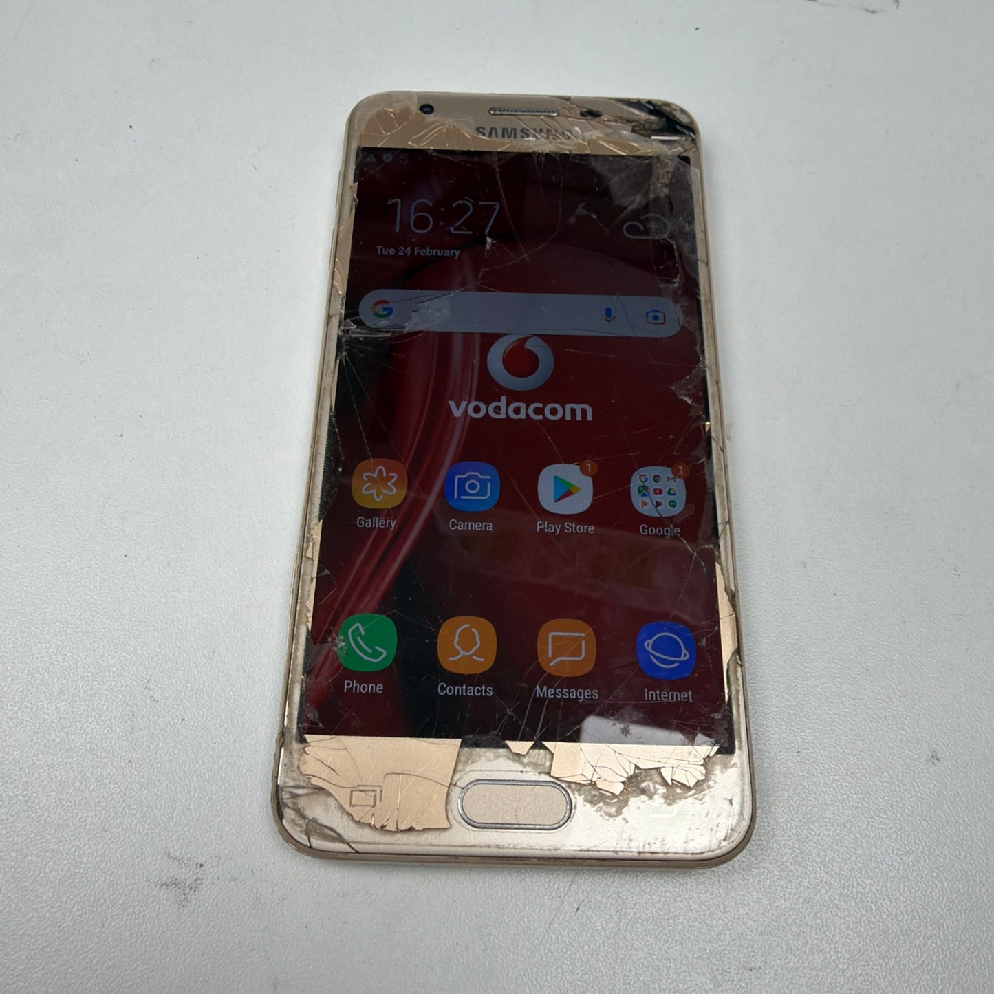 Samsung Galaxy J5 Prime Gold Unlocked 16GB 5.0" Android Smartphone Cracked