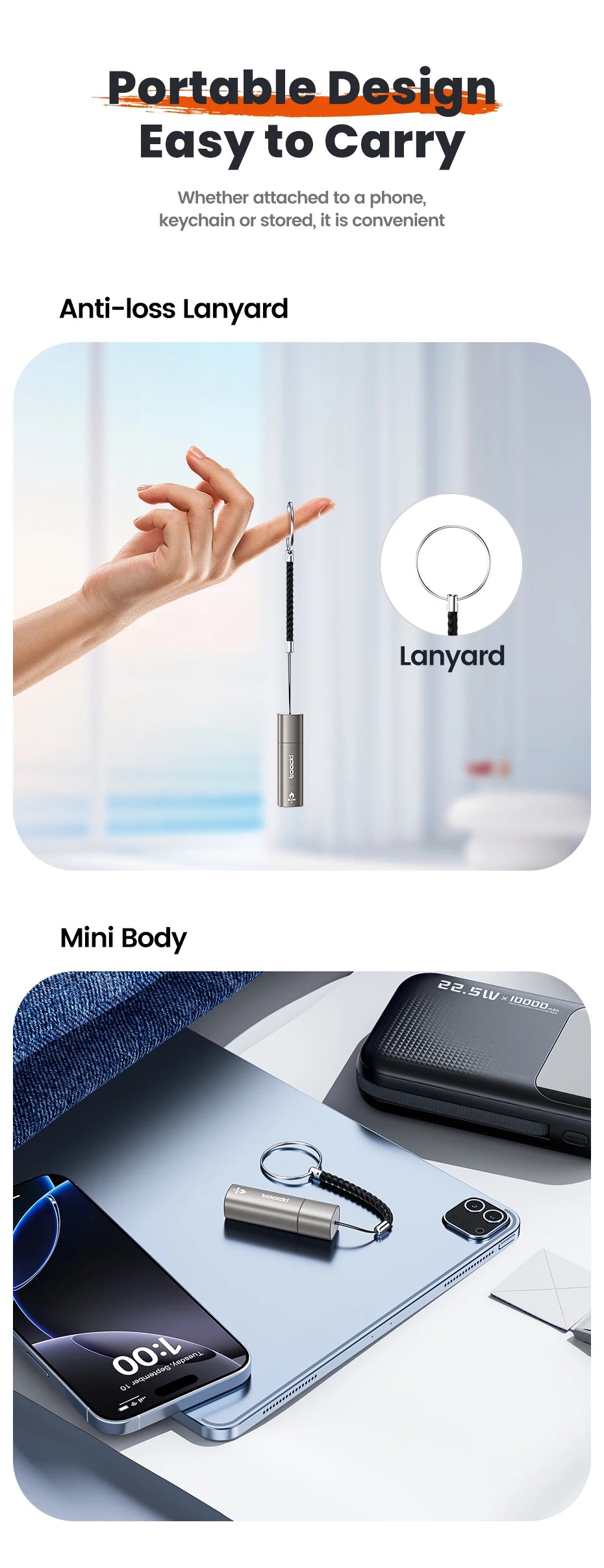 Toocki TG13/14 USB C Mini Lighter Press/Blow to Iight Portable Ignition Airline Approved Type C Flameless Lighter for Cell Phone