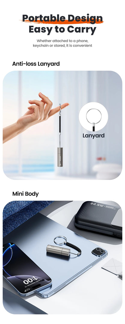 Toocki TG13/14 USB C Mini Lighter Press/Blow to Iight Portable Ignition Airline Approved Type C Flameless Lighter for Cell Phone