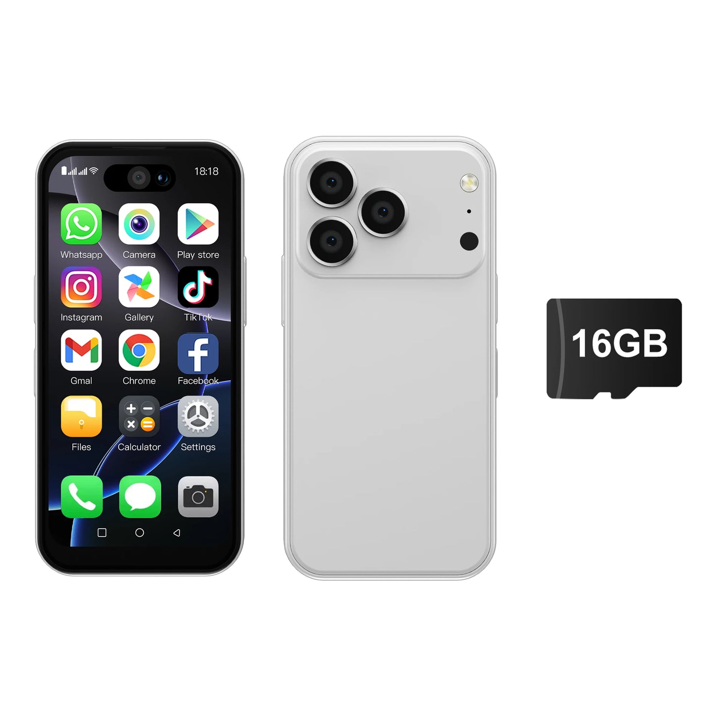 SERVO 17PRO MAX Android Mini Smartphone 3G WCDMA Dual SIM Standby 16GB ROM Play Store WiFi 3.75" Screen Cute Small Mobile Phones