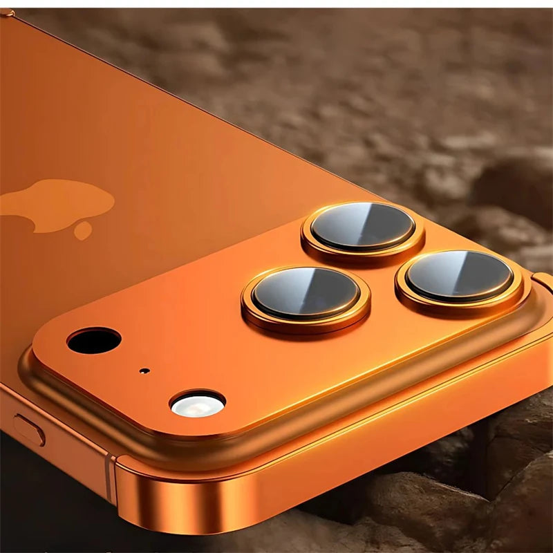 Metal Frameless Bumper with Lens Protection Case for IPhone 17 Air 16 15 14 13 12 Pro Max Plus 17Air 17Pro Corner Pads Cover