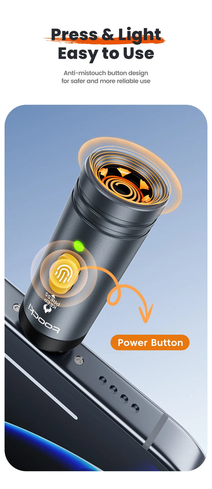 Toocki TG13/14 USB C Mini Lighter Press/Blow to Iight Portable Ignition Airline Approved Type C Flameless Lighter for Cell Phone