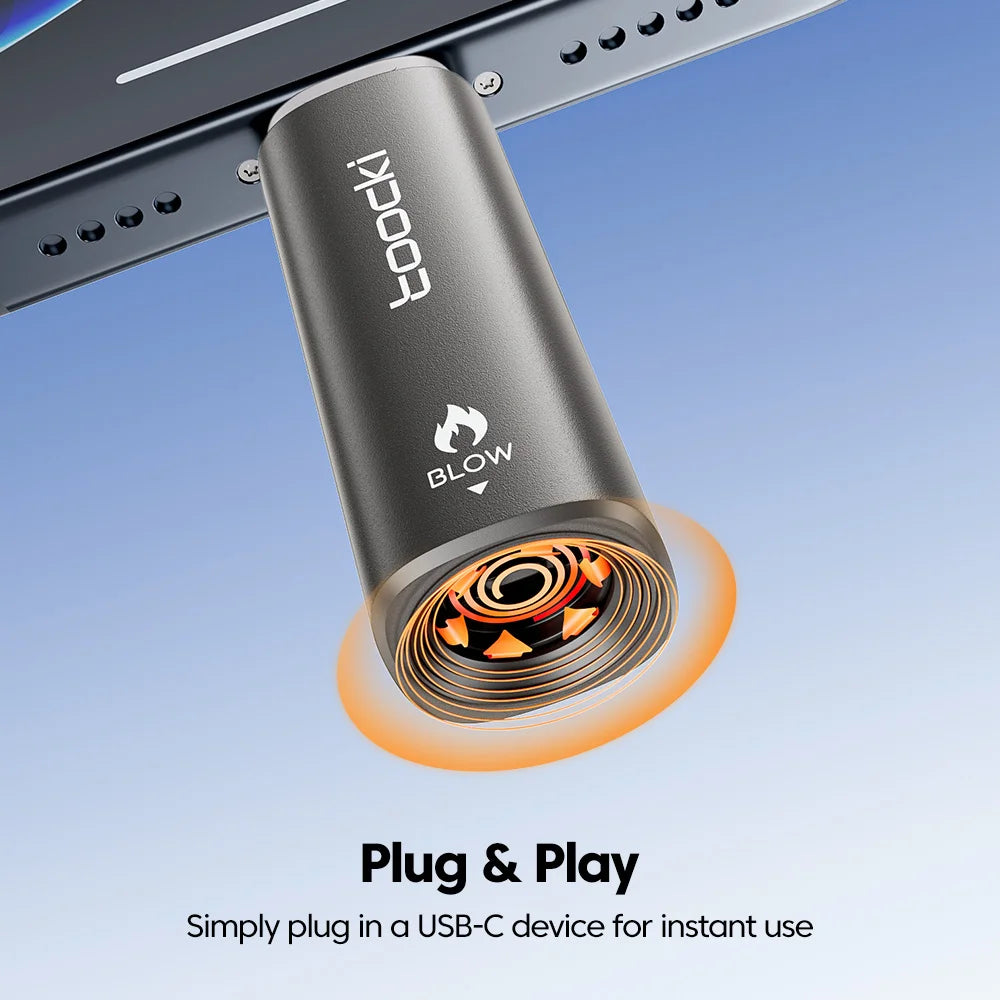 Toocki TG13/14 USB C Mini Lighter Press/Blow to Iight Portable Ignition Airline Approved Type C Flameless Lighter for Cell Phone