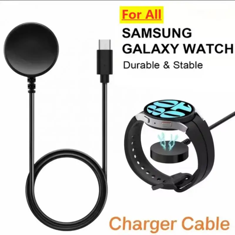 Portable Magnetic Watch Wireless Charger USB Cable Fast Charging Dock Station For Samsung Galaxy Watch 8 7 6 5pro 5 4 3 Active 2