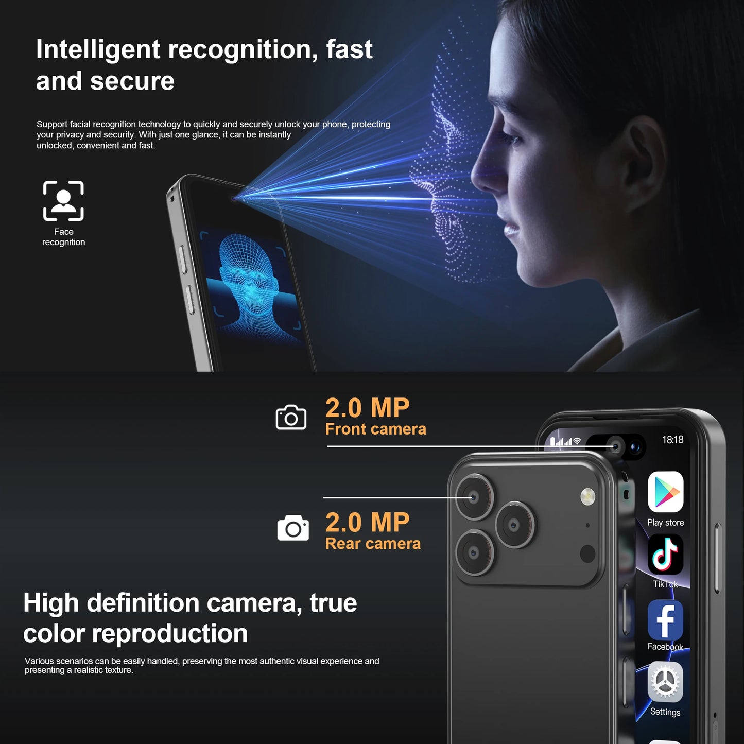 SERVO 17PRO MAX Android Mini Smartphone 3G WCDMA Dual SIM Standby 16GB ROM Play Store WiFi 3.75" Screen Cute Small Mobile Phones