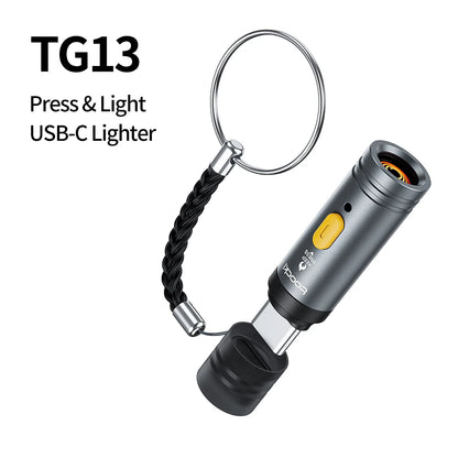 Toocki TG13/14 USB C Mini Lighter Press/Blow to Iight Portable Ignition Airline Approved Type C Flameless Lighter for Cell Phone