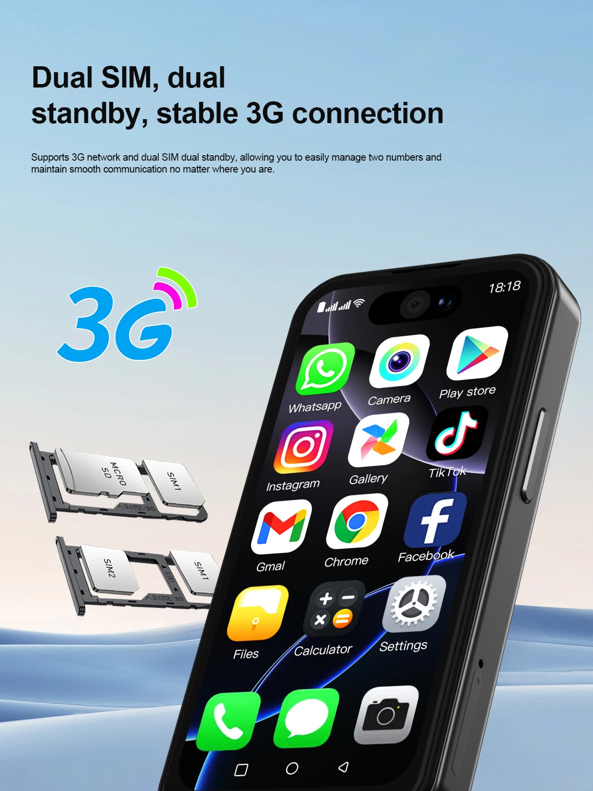 SERVO 17PRO MAX Android Mini Smartphone 3G WCDMA Dual SIM Standby 16GB ROM Play Store WiFi 3.75" Screen Cute Small Mobile Phones