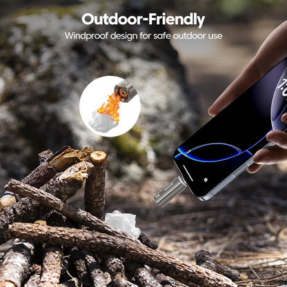 Toocki TG13/14 USB C Mini Lighter Press/Blow to Iight Portable Ignition Airline Approved Type C Flameless Lighter for Cell Phone