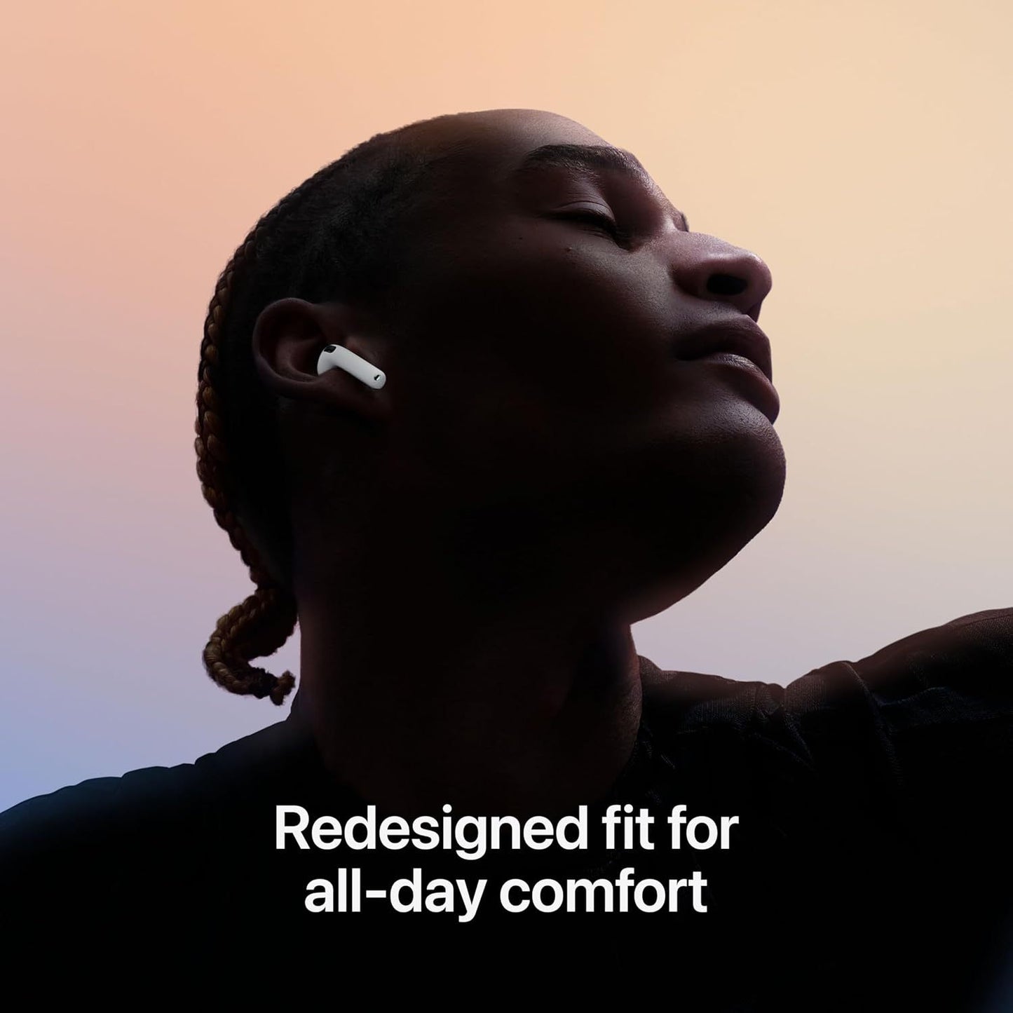 Apple AirPods 4 Wireless Earbuds, Bluetooth Headphones, Personalised Spatial Audio, Sweat and Water Resistant, USB-C Charging Case, H2 Chip, Up to 24 Hours of Battery Life, Effortless Setup for iPhone