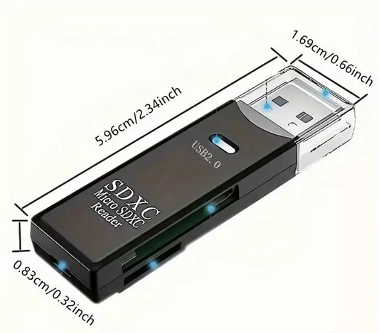 OTG USB2.0 Mini SD/TF Card Reader High-Speed Photo & Data Transfer Plug & Play