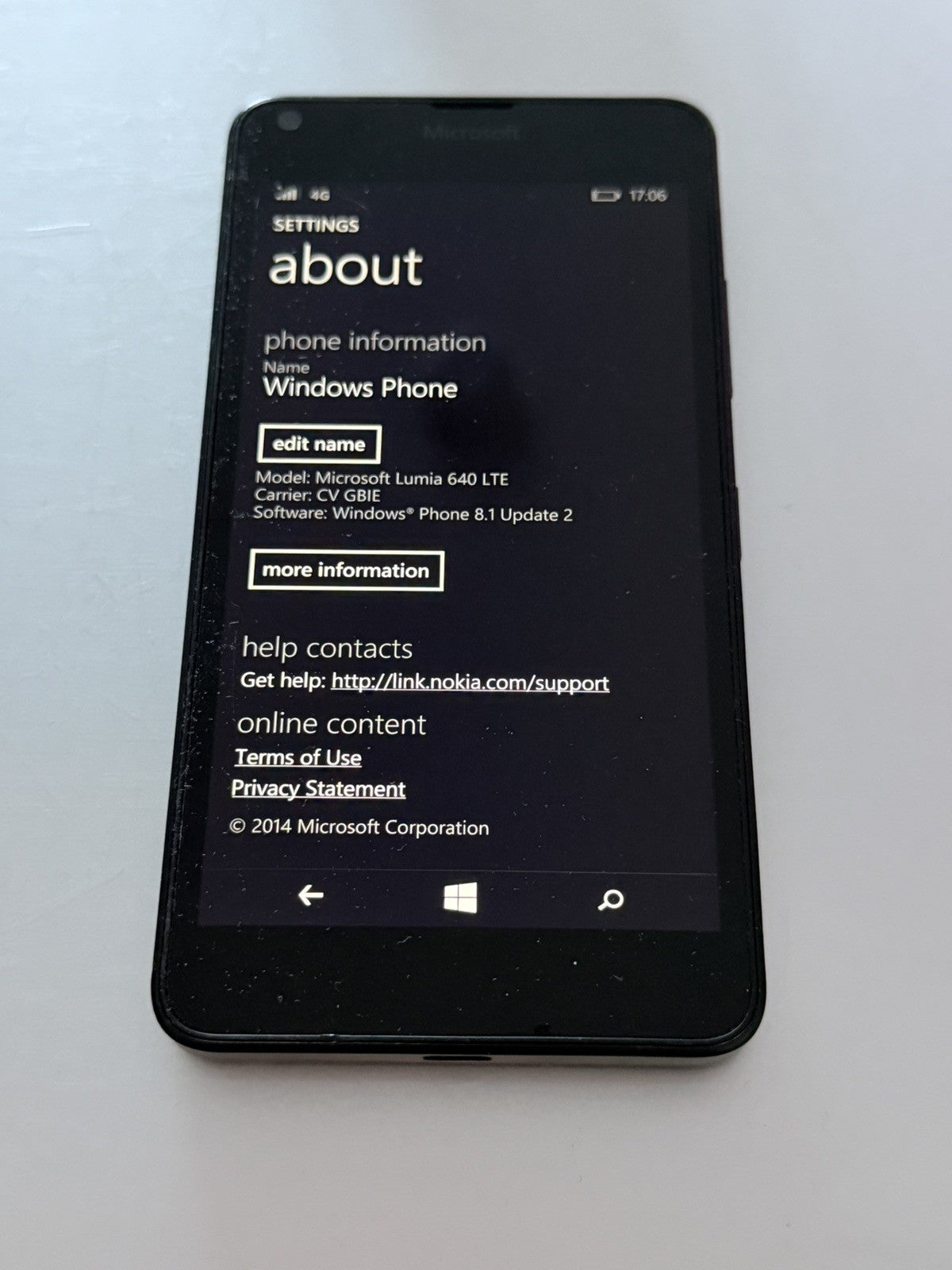 Microsoft Nokia LUMIA 640 LTE (RM-1072) Smartphone - Unlocked - Windows 4G LTE