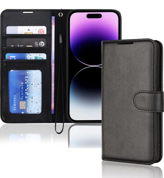 For iPhone 14 Pro Leather Flip Card Wallet Stand Case Cover