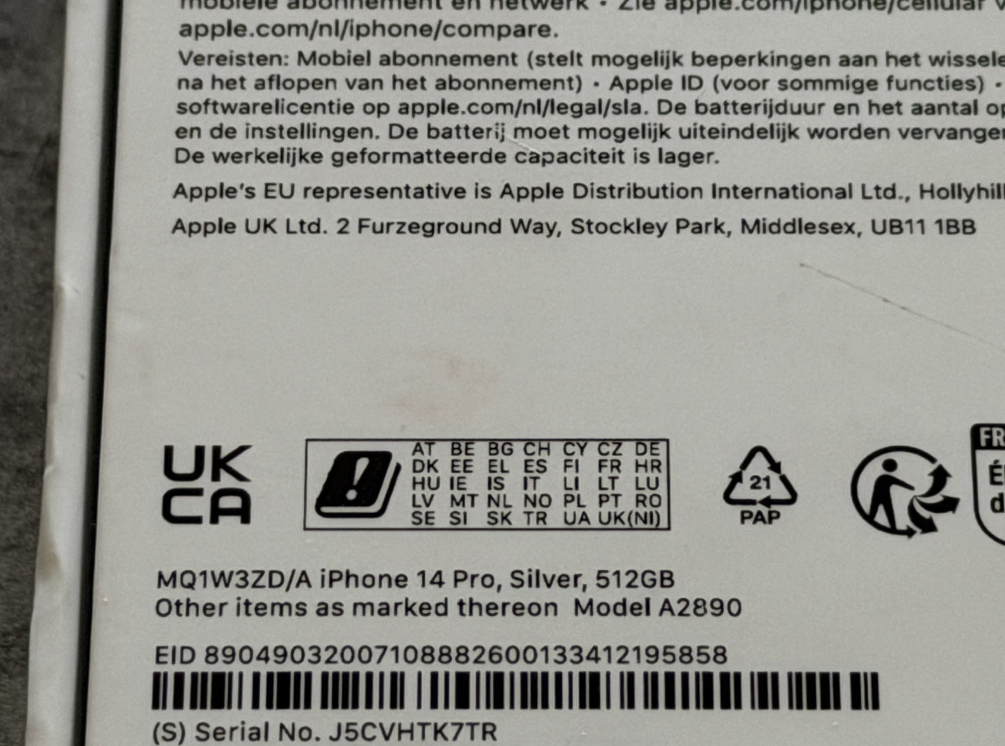 iPhone 14 Pro 512GB Silver Unlocked - 100% 🔋 (Boxed)