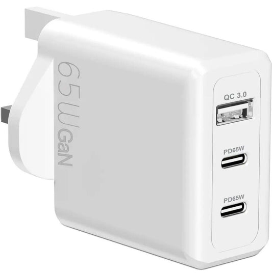 65W GaN Fast Quick Charger PD Type-C USB QC 3.0 Wall Charger Adapter UK Plug