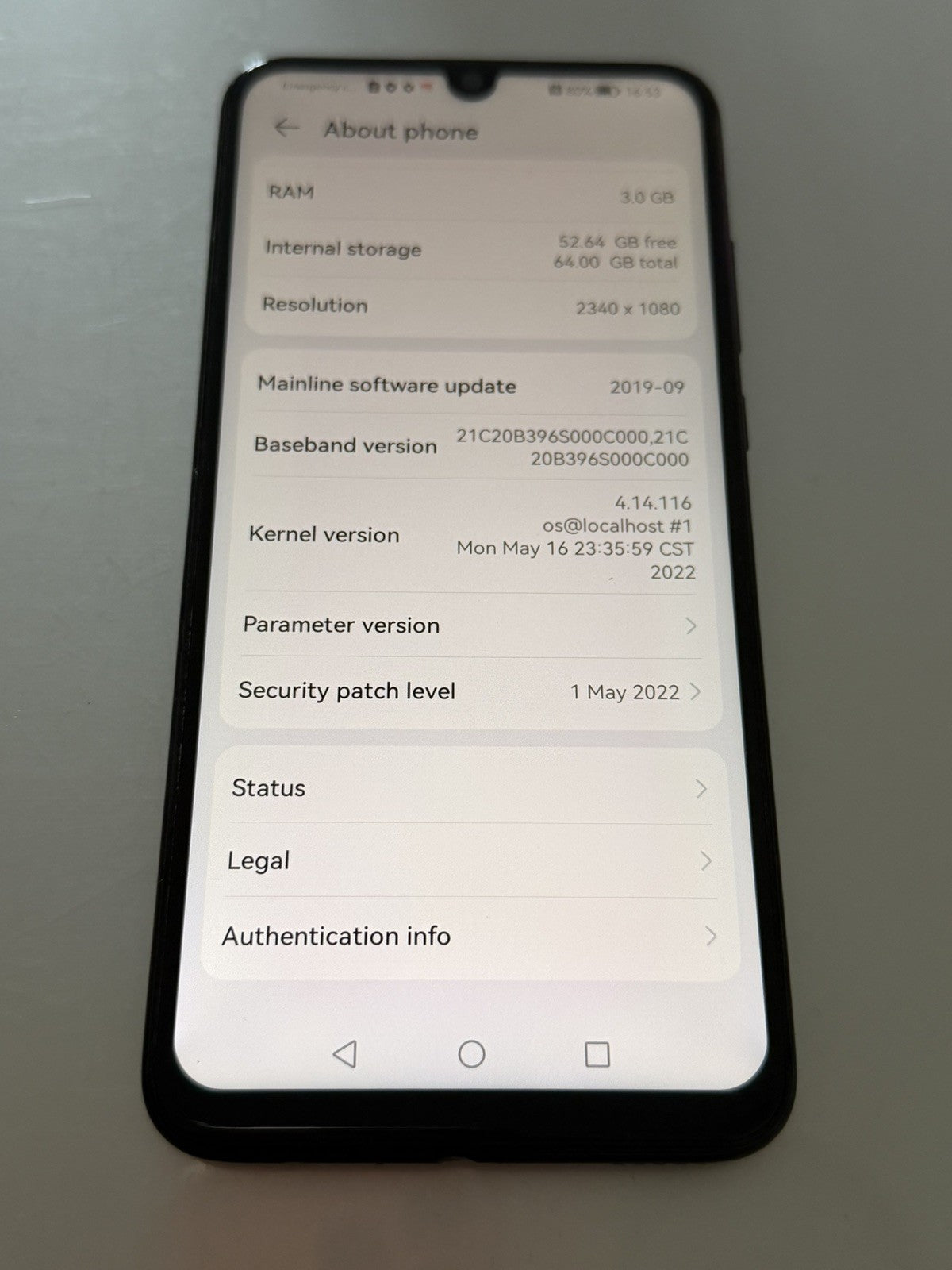 Huawei P smart (2019) POT-LX1RUA - 64 GB - Midnight Black  (Unlocked)