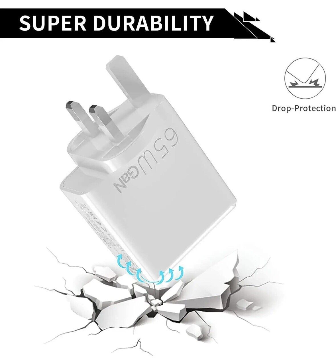 65W GaN Fast Quick Charger PD Type-C USB QC 3.0 Wall Charger Adapter UK Plug